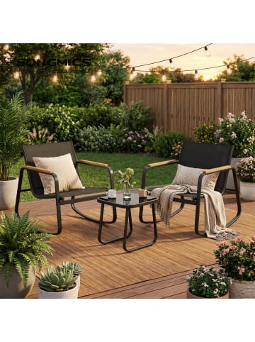 SONGMICS Gartenlounge-Set Funland in Schwarz - (B)61 x (H)72.5 x (T)72.5 cm