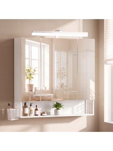VASAGLE Badezimmerschrank in Weiß - (B)16.5 x (H)75 x (T)80 cm