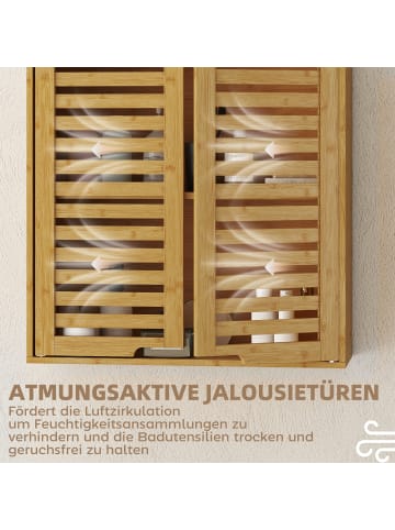 HOMCOM Wandschrank-60L x 20B x 60H cm-Naturholz