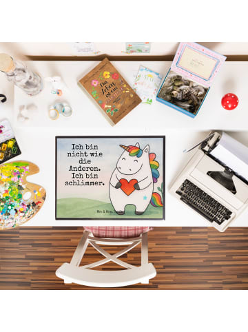 Mr. & Mrs. Panda schreibtischunterlage Einhorn Herz Design mit S... in Weiß