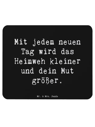 Mr. & Mrs. Panda Mouse Pad Spruch Heimweh überwinden Mut mit Spruch in Schwarz