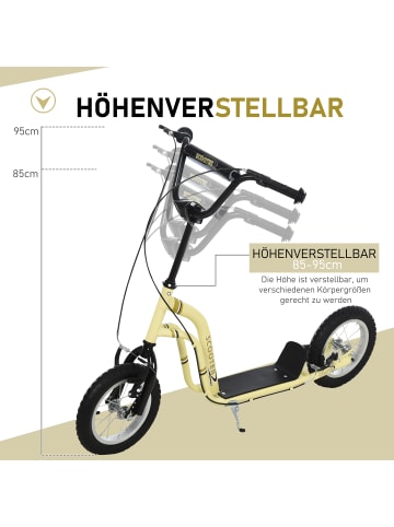 HOMCOM Kinderscooter in Beige 120L x 58B x 95H cm