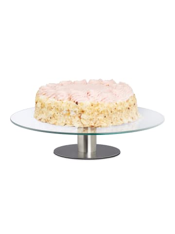 relaxdays 2er Tortenteller in Transparent - Ø 30 cm