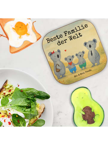 Mr. & Mrs. Panda Holzuntersetzer Koala Familie zwei Design mit S... in Weiß