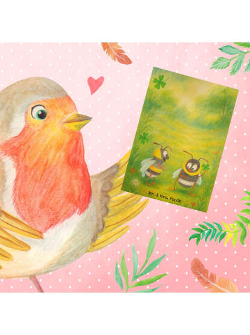 Mr. & Mrs. Panda Klappkarte Hummeln Kleeblatt Design ohne Spruch in Weiß