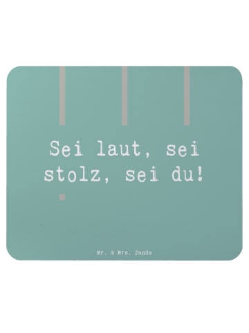 Mr. & Mrs. Panda Mauspad Spruch Sei du Mutig mit Spruch in Meeresbrise