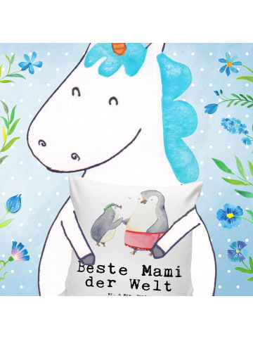 Mr. & Mrs. Panda Kissen 40x40 Pinguin Beste Mami der Welt mit Sp... in Weiß