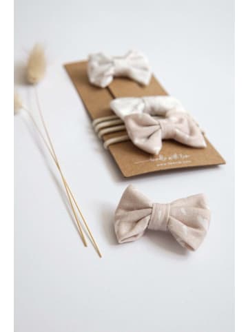 leevje Haarspangen Little Bowtie Mix' in beige