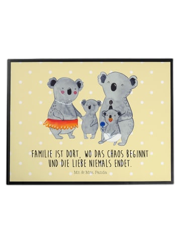 Mr. & Mrs. Panda Tischschutz Koala Familie mit Spruch in Gelb Pastell