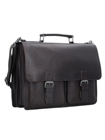 Leonhard Heyden Dakota Aktentasche Leder 40 cm Laptopfach braun