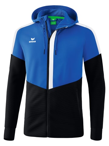 erima Squad Trainingsjacke mit Kapuze in new royal/schwarz/weiss