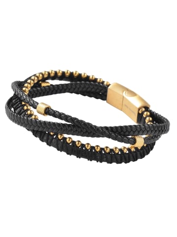 Adeliás Unisex Armband – Lederarmband aus Leder 19 cm in schwarz