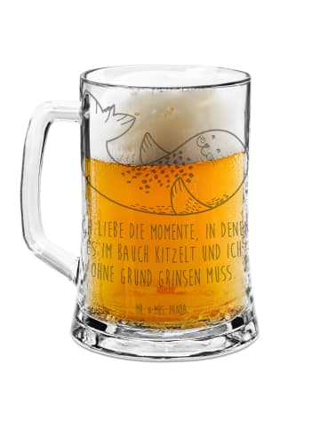 Mr. & Mrs. Panda Bierkrug Robbe Liegen mit Spruch in Transparent