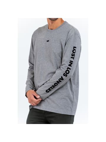 Grau Baumwolle Lang Ärmel T-Shirt