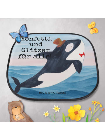 Mr. & Mrs. Panda Sonnenschutz Auto Orca Zylinder Design mit Spruch in Weiß