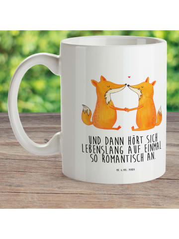 Mr. & Mrs. Panda Kaffeebecher Füchse Liebe mit Spruch in Weiß