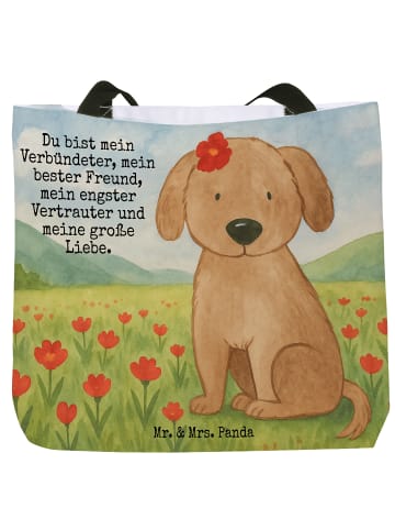 Mr. & Mrs. Panda Shopper Hund Dame Design mit Spruch in Weiß