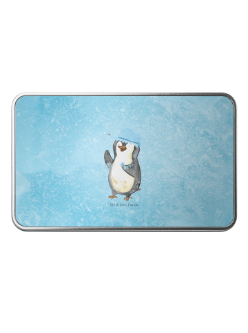 Mr. & Mrs. Panda Teedose Pinguin Duschen ohne Spruch in Eisblau