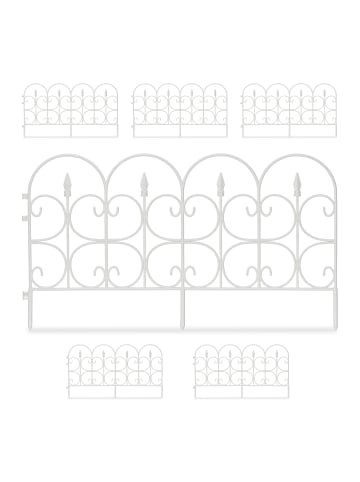 relaxdays 12tlg. Beetzaun Set in Weiß