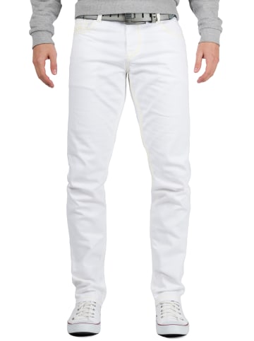Cipo & Baxx Herren Regular Fit Jeans Mid Waist in White