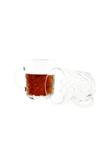 Almina Almina Bade 6 Teiliger Gläser-Set mit Henkel für Tee, Kaffee in Transparent