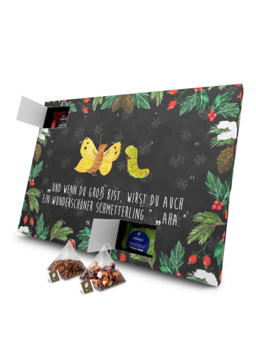 Mr. & Mrs. Panda Adventskalender Raupe Schmetterling mit Spruch in Kreidetafel