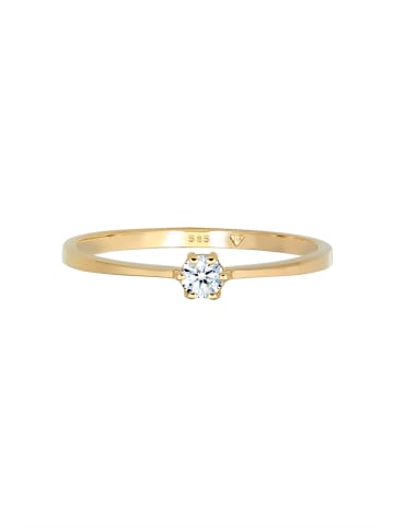 Elli DIAMONDS  Ring 585 Gelbgold Verlobungsring in Weiß