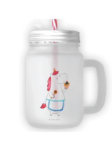 Mr. & Mrs. Panda Blümchentailglas Einhorn Küche ohne Spruch in Transparent