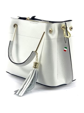 Florence Florence Umhängetasche, Handtasche Leder weiß ca. 30cm
