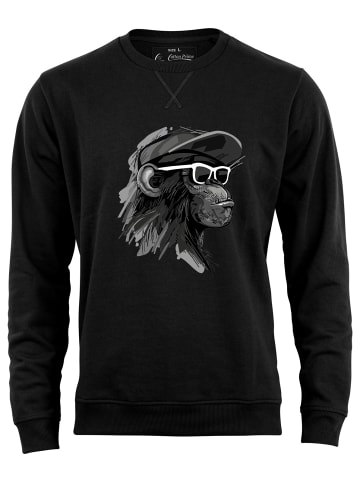 Cotton Prime® Sweatshirt Affe Cool Monkey mit Brille in Schwarz