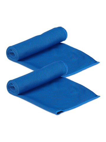 relaxdays 8x Kühlhandtuch in Blau