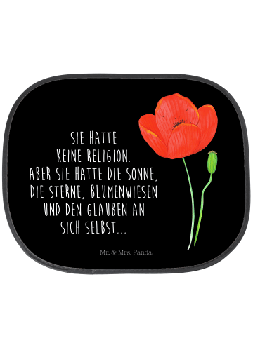 Mr. & Mrs. Panda Sonnenschutz Blume Mohnblume mit Spruch in Schwarz
