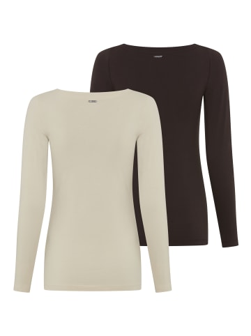 Laura Scott Longsleeve in braun + beige