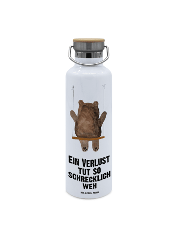 Mr. & Mrs. Panda Trinkflasche Edelstahl Bär Schaukel mit Spruch in Weiß