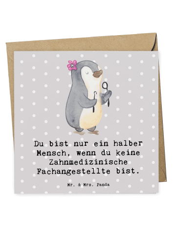 Mr. & Mrs. Panda Deluxe Karte Zahnmedizinische Fachangestellte H... in Grau Pastell