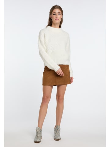 IZIA Damen Strickpullover in Wollweiss