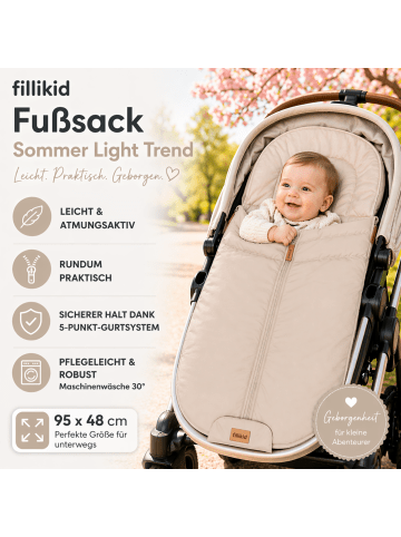fillikid Babyfußsack Sommer Light Trend 95x50 cm Exklusiv in Sand