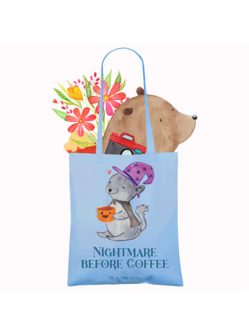 Mr. & Mrs. Panda Tasche Kater Kaffee mit Spruch in Sky Blue