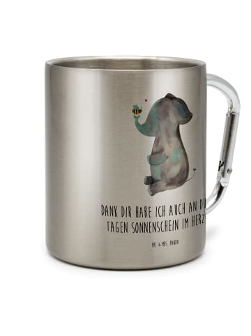 Mr. & Mrs. Panda Doppelwandige Tasse Elefant Biene mit Spruch in Silber