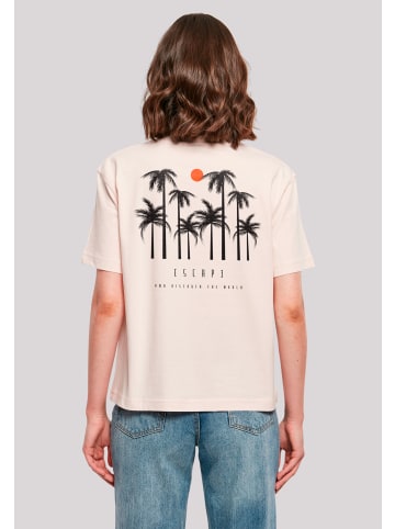 F4NT4STIC Ladies Everyday Tee Escape Discover the World Palm Trees in pink