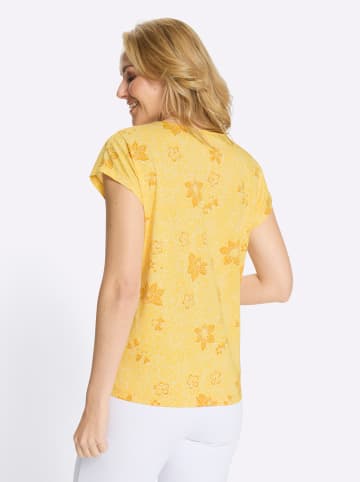 Sieh an! Rundhals-Shirt in gelb-ocker-bedruckt