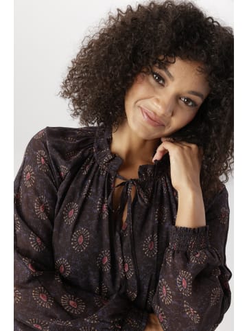 Aniston PLUS Chiffonkleid in bordeaux-lila-camel