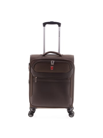 Gladiator 2000 4 Rollen Kabinentrolley 55 cm mit Dehnfalte in brown