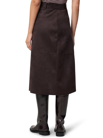 Zero  Midirock mit Bindegürtel in Chocolate Plum