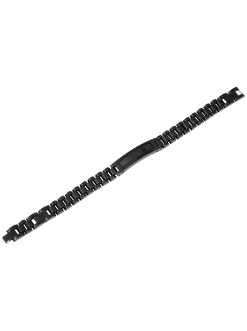 Adeliás Unisex Armband – Gliederarmband aus Edelstahl 20 cm in schwarz