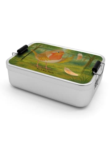 Mr. & Mrs. Panda Frühstücksdose Rotkehlchen Federn Design ohne S... in Weiß