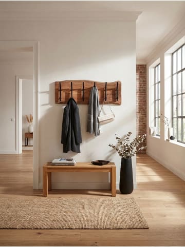 KADIMA DESIGN Design Wandgarderobe Akazie Massivholz / Metall 100 x 29 x 12,5 cm,