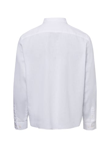 März Freizeithemd mit Leinen-Anteil in weiß