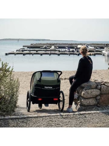 Hamax Hamax Outback Fahrradanhänger für 2 Kinder - Farbe: Grün / Schwarz