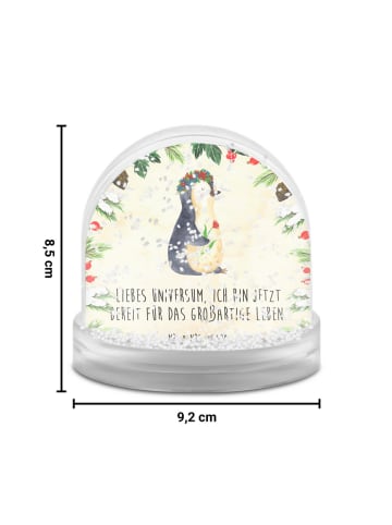 Mr. & Mrs. Panda Weihnachtskugel Pinguin Blumen mit Spruch in Naturpapier